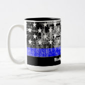 Balise de ligne bleue mince# Mug (Gauche)