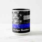 Balise de ligne bleue mince# Mug (Centre)