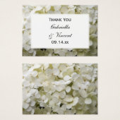 Balise de Mariage blanc Hydrangea Flower Merci Fav (Devant & derrière)