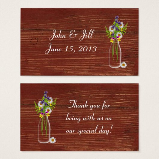 Balise de Mariage Fleur sauvage Hang Jar (Devant & derrière)