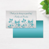 Balise de mariage floral argent et Aqua Favor (Bureau)