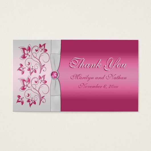 Balise de mariage floral argent et rose Favor (Devant)