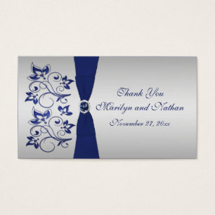 Balise de mariage floral marine et argent