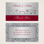 Balise de mariage floral rouge et argent Favor (Devant & derrière)