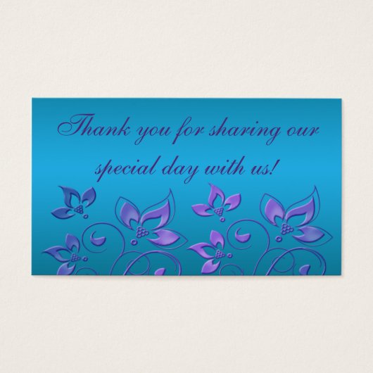 Balise de mariage floral violet et turquoise Favor (Devant)