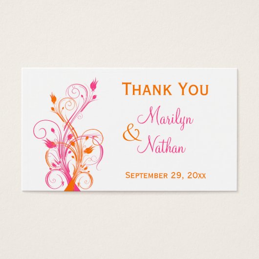 Balise de mariage orange rose blanc floral Favor (Devant)