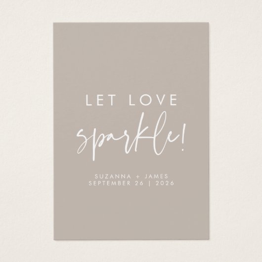 Balise de Mariage Sparkler Love Sparkle Taupe (Devant)