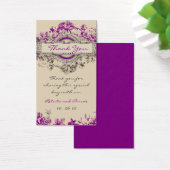 Balise de Merci de Mariage Vintage gris violet (Bureau)