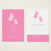 Balise de Merci de papillon rose simple (Devant & derrière)