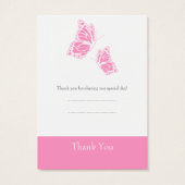 Balise de Merci de papillon rose simple (Dos)