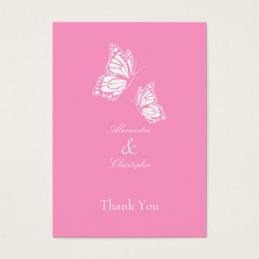 Balise de Merci de papillon rose simple (Devant)