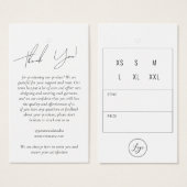 Balise de Merci de vêtements d'affaires avec logo (Devant & derrière)