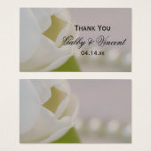Balise de Merci Mariage blanc Tulip and Pearls (Devant & derrière)