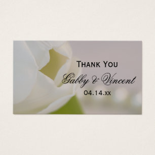 Balise de Merci Mariage blanc Tulip and Pearls
