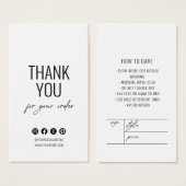 Balise de Merci minimaliste d'affaires Hang (Devant & derrière)