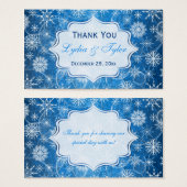 Balise de noce Blue and White Snowflakes Wedding F (Devant & derrière)