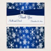 Balise de noce Blue and White Snowflakes Wedding F (Devant & derrière)