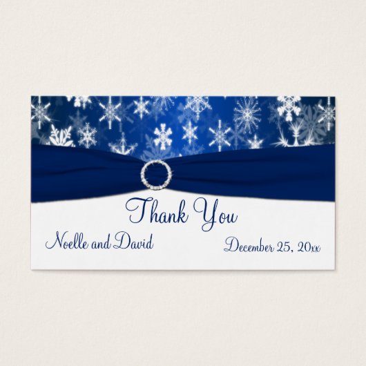 Balise de noce Blue and White Snowflakes Wedding F (Devant)