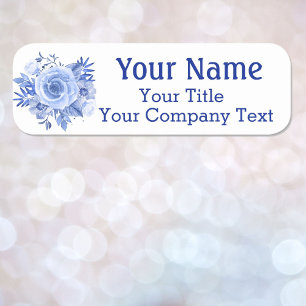 Balise de nom Bleu Rose Custom Text Badge