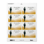 Balise de nom du Étiquette d'aquarelle or Groom Ar (Feuille entière)