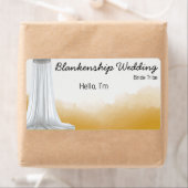 Balise de nom du Étiquette de l'aquarelle or du gr (En situation)