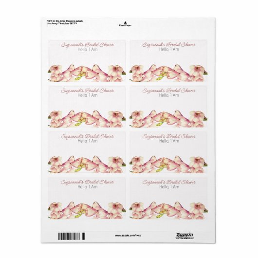 Balise de nom du Étiquette de papier de douche à f (Feuille entière)