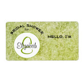 Balise de nom du Étiquette de papier monogramme de (Devant)