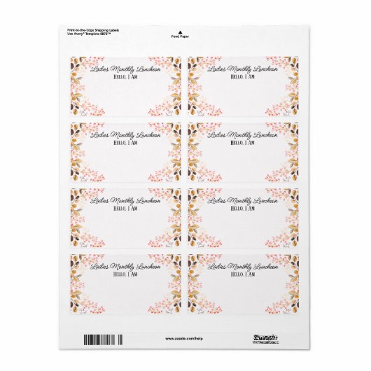 Balise de nom du Étiquette frontalier de pêche (Feuille entière)