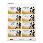 Balise de nom du Étiquette mariage Couple Gold Wat (Feuille entière)