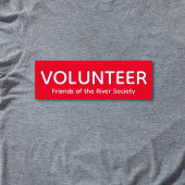 Balise de nom Red Volunteer Badge