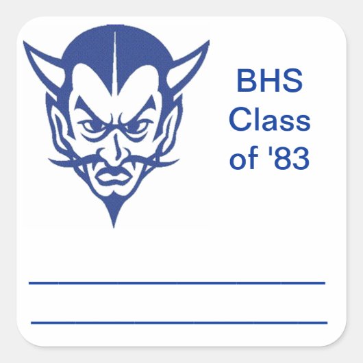 Balise de nom, Sticker Carré de réunion de classe, (Devant)