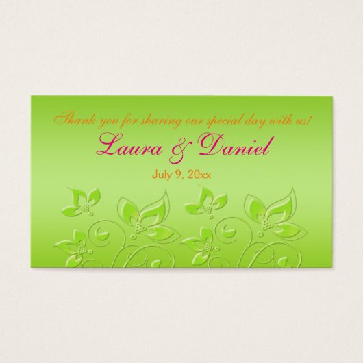 Balise de préférence florale rose, orange et vert  (Devant)