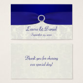 Balise de préférence Mariage damassé bleu et ivoir (Devant & derrière)