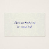 Balise de préférence Mariage damassé bleu et ivoir (Dos)