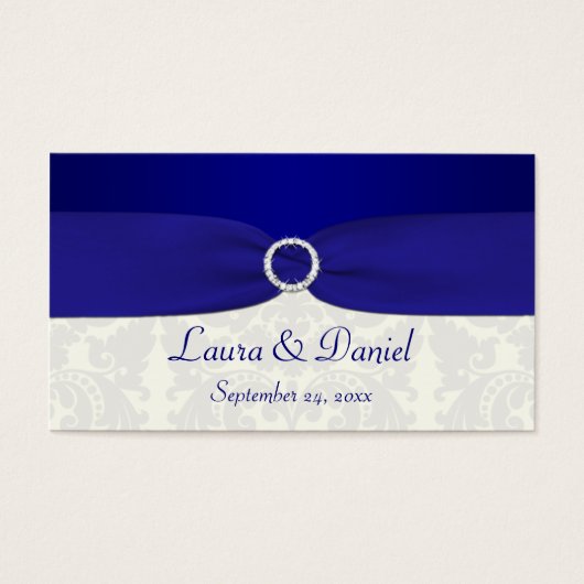 Balise de préférence Mariage damassé bleu et ivoir (Devant)