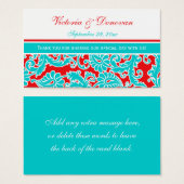 Balise de préférence Mariage damassé Rouge Bleu Bl (Devant & derrière)