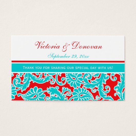Balise de préférence Mariage damassé Rouge Bleu Bl (Devant)