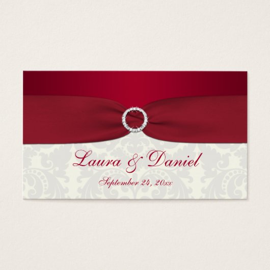 Balise de préférence Mariage damassé rouge et ivoi (Devant)