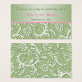 Balise de préférence Mariage damassé verte et rose (Devant & derrière)