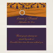 Balise de préférence Mariage damassé violet et ora (Devant & derrière)