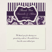 Balise de préférence violet, ivoire, Mariage damas (Devant & derrière)