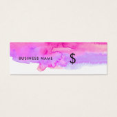 Balise de prix blanc brillant d'aquarelle rose (Devant)