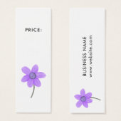 Balise de prix blanc de jolie fleur violette (Devant & derrière)