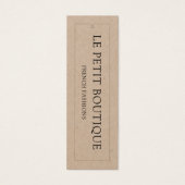 Balise de prix de couture Kraft - Tableau des tail (Devant)