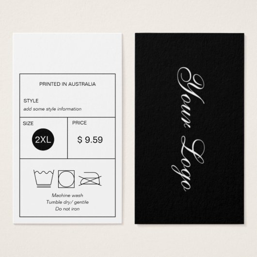 Balise de prix des vêtements logo (Devant & derrière)