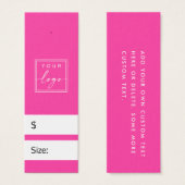 Balise de prix do-it-yourself rose chaud avec logo (Devant & derrière)