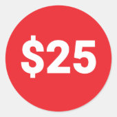 Balise de prix | Dollar Prix Étiquette rouge (Devant)