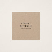 Balise de prix du Carré de vêtements Kraft simple (Devant)