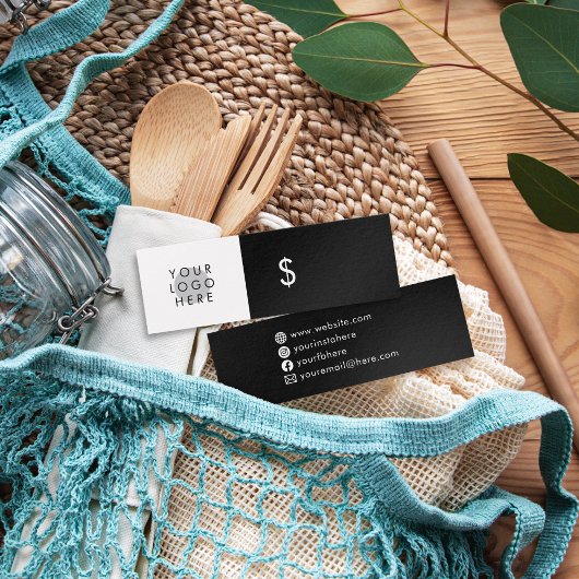 Balise de prix du logo minimal noir simple sur les