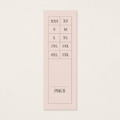 Balise de prix du tableau des tailles des vêtement (Dos)